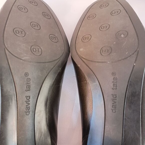 David Tate Supreme Black Nappa Leather Comfort Pump Low Heel Shoes 10W - Picture 7 of 12